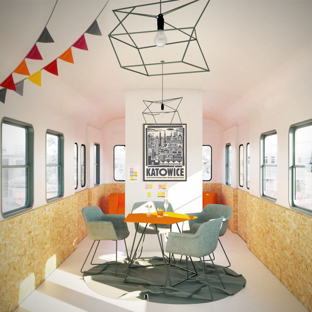 <strong>Projekt koncepcyjny osiedla ze starych wagonów EN57</strong><br/>Katowice 2017