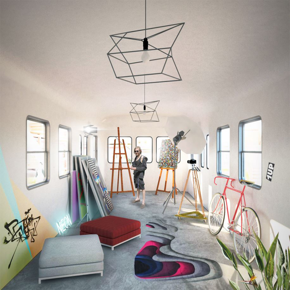 <strong>Projekt koncepcyjny osiedla ze starych wagonów EN57</strong><br/>Katowice 2017